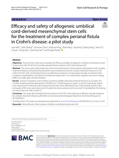 Efficacy and Safety of Allogeneic Mesenchymal Precursor Cells .